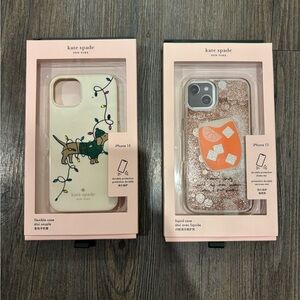 Kate Spade iPhone 13 Case Duo - Cream and Gold Glitter